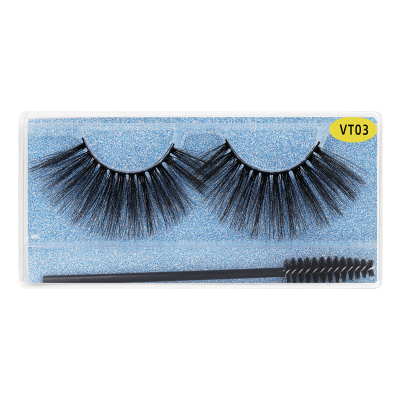 25MM Faux Mink Lashes Colorful Box With Lash Brush VT03